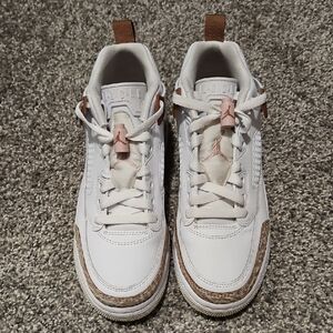 Nike Kids White and Tan Sneakers